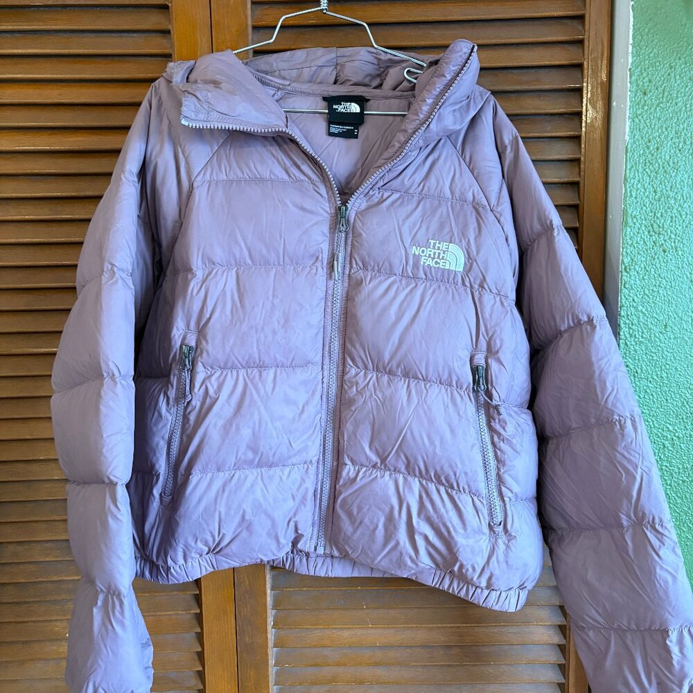Northface Cropped Puffer Coat Purple/Pink Size M